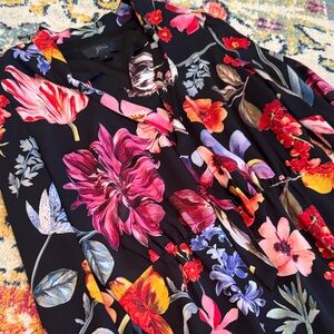 J. Crew Black Dress with Floral Accents